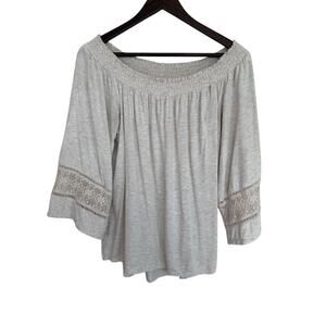 Daniel Rainn Oatmeal Boho Top - Size Large